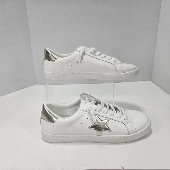 Vintage Havana Carla White Sneakers with Gold Star & Extra Laces Women's Size 9 - Picture 2 of 12